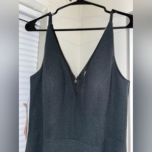 BHLDN Tatum V-Neck Stretch Crepe Gown, Size 10, Dark Emerald